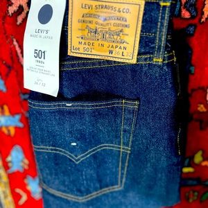 Levi’s 501 1980’s selvedge indigo dark wash MADE IN JAPAN, 36”x32”